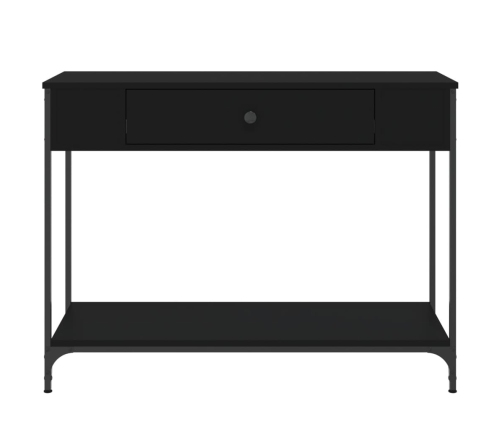 Mesa consola madera de ingeniería negra 100x34,5x75 cm