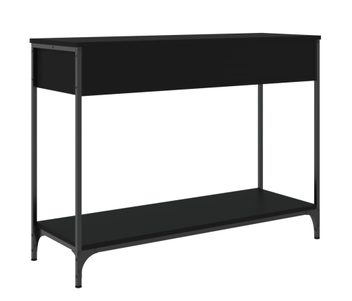 Mesa consola madera de ingeniería negra 100x34,5x75 cm