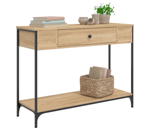 Mesa consola madera de ingeniería roble Sonoma 100x34,5x75 cm