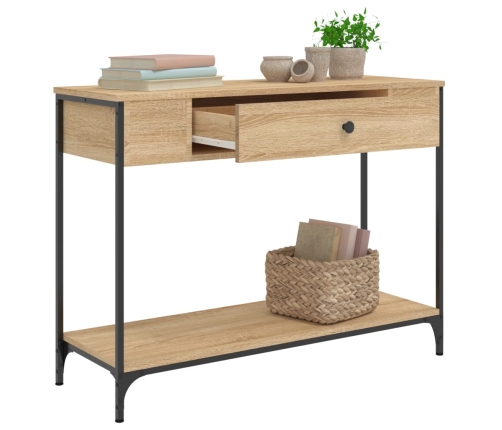 Mesa consola madera de ingeniería roble Sonoma 100x34,5x75 cm