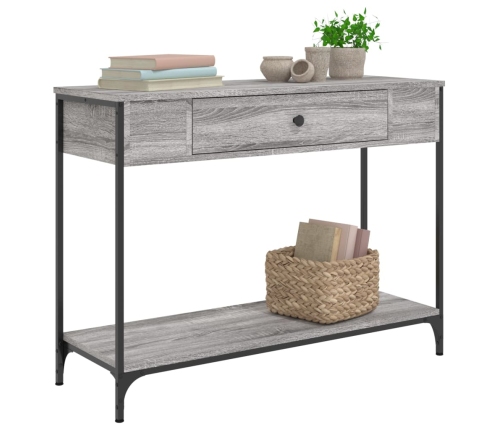 Mesa consola madera de ingeniería gris Sonoma 100x34,5x75 cm