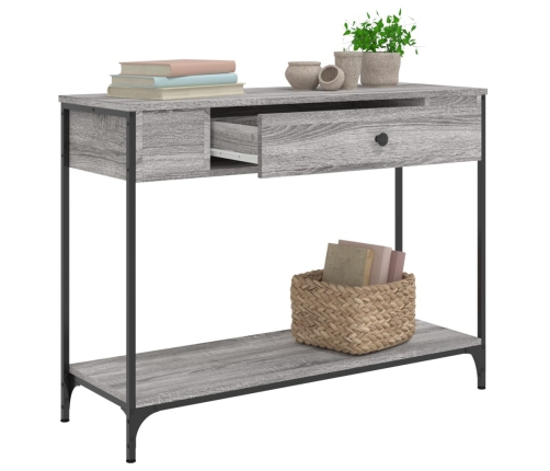 Mesa consola madera de ingeniería gris Sonoma 100x34,5x75 cm