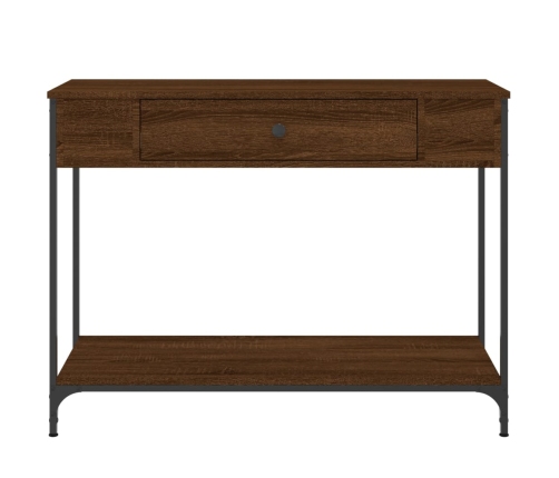 Mesa consola madera de ingeniería marrón roble 100x34,5x75 cm