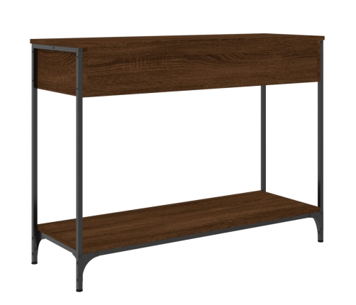 Mesa consola madera de ingeniería marrón roble 100x34,5x75 cm