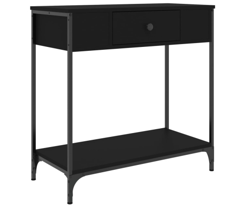 Mesa consola madera de ingeniería negro 75x34,5x75 cm