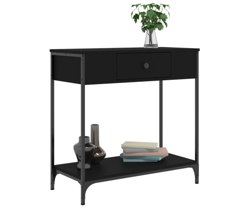 Mesa consola madera de ingeniería negro 75x34,5x75 cm