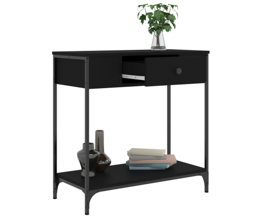 Mesa consola madera de ingeniería negro 75x34,5x75 cm