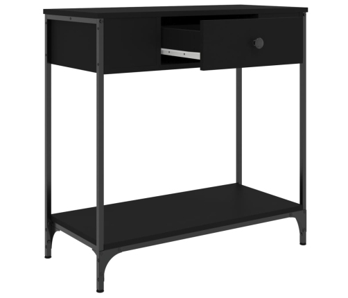 Mesa consola madera de ingeniería negro 75x34,5x75 cm