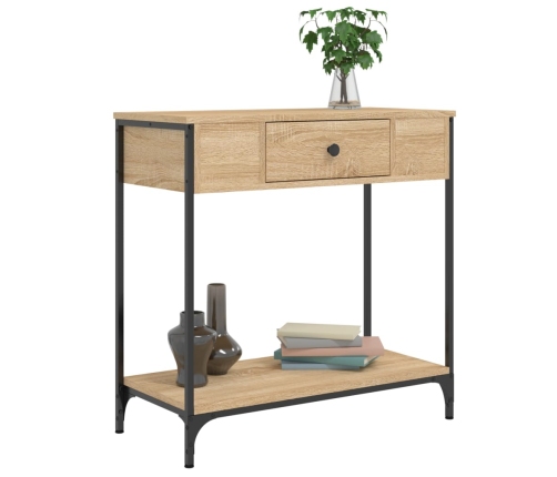 Mesa consola madera de ingeniería roble Sonoma 75x34,5x75 cm