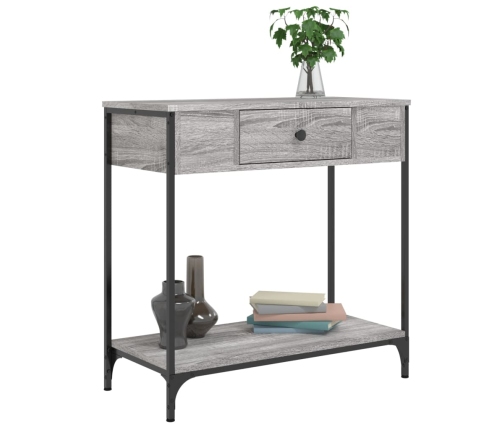 Mesa consola madera de ingeniería gris Sonoma 75x34,5x75 cm