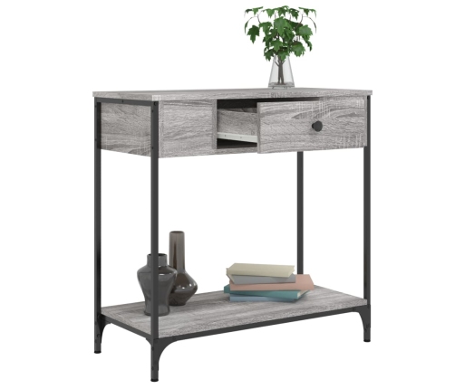 Mesa consola madera de ingeniería gris Sonoma 75x34,5x75 cm