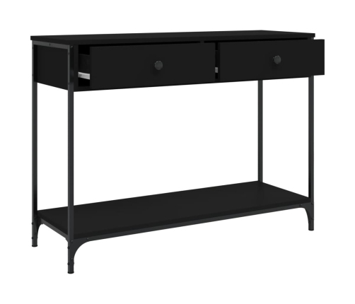 Mesa consola madera de ingeniería negra 100x34,5x75 cm