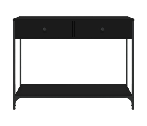 Mesa consola madera de ingeniería negra 100x34,5x75 cm