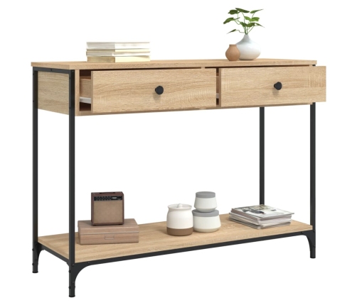 Mesa consola madera de ingeniería roble Sonoma 100x34,5x75 cm