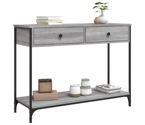 Mesa consola madera de ingeniería gris Sonoma 100x34,5x75 cm