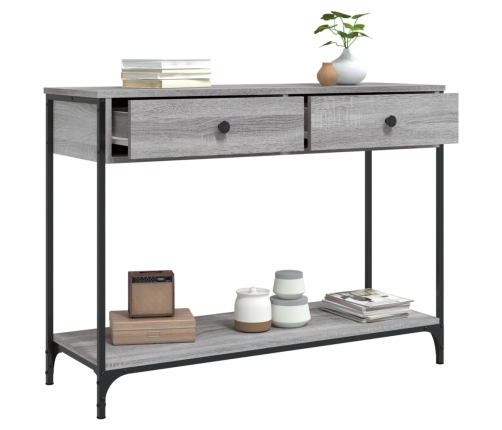 Mesa consola madera de ingeniería gris Sonoma 100x34,5x75 cm