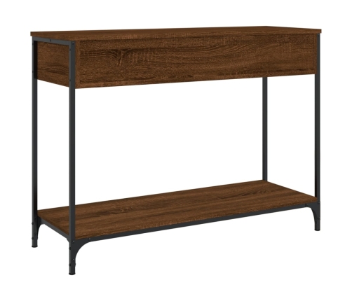 Mesa consola madera de ingeniería marrón roble 100x34,5x75 cm