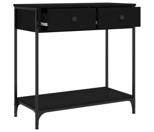 Mesa consola madera de ingeniería negro 75x34,5x75 cm