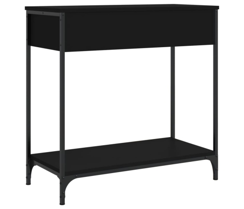 Mesa consola madera de ingeniería negro 75x34,5x75 cm