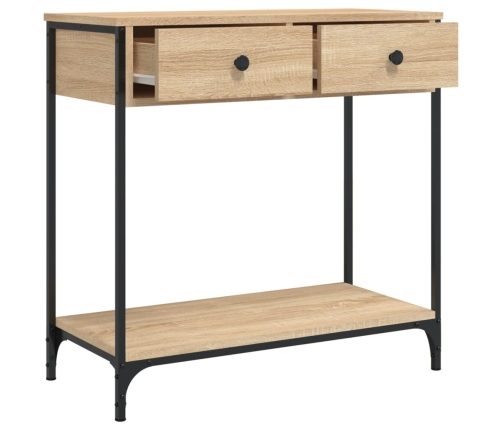 Mesa consola madera de ingeniería roble Sonoma 75x34,5x75 cm