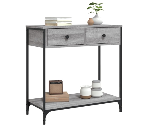 vidaXL Mesa consola madera de ingeniería gris Sonoma 75x34,5x75 cm