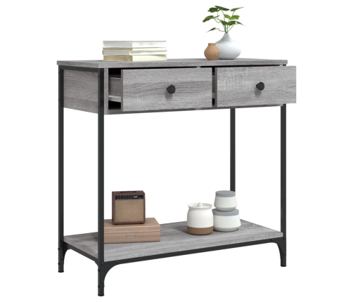 vidaXL Mesa consola madera de ingeniería gris Sonoma 75x34,5x75 cm