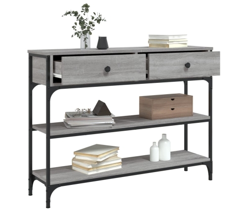 Mesa consola madera de ingeniería gris Sonoma 100x25x75 cm