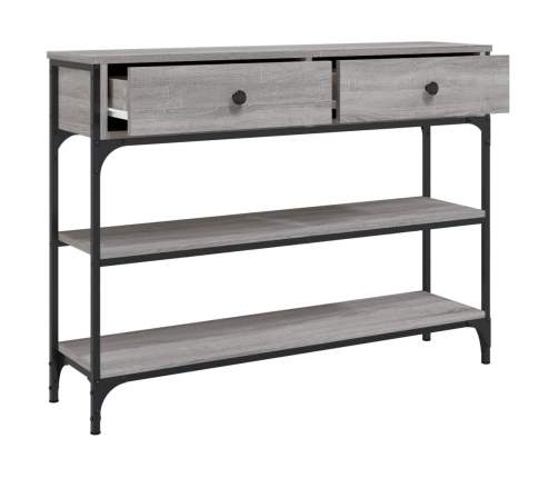 Mesa consola madera de ingeniería gris Sonoma 100x25x75 cm