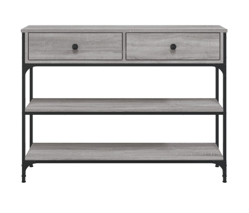 Mesa consola madera de ingeniería gris Sonoma 100x25x75 cm