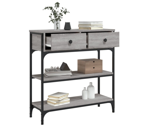 Mesa consola madera de ingeniería gris Sonoma 72,5x25x75 cm