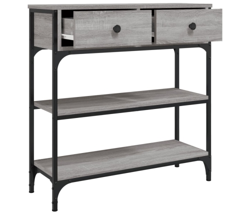 Mesa consola madera de ingeniería gris Sonoma 72,5x25x75 cm