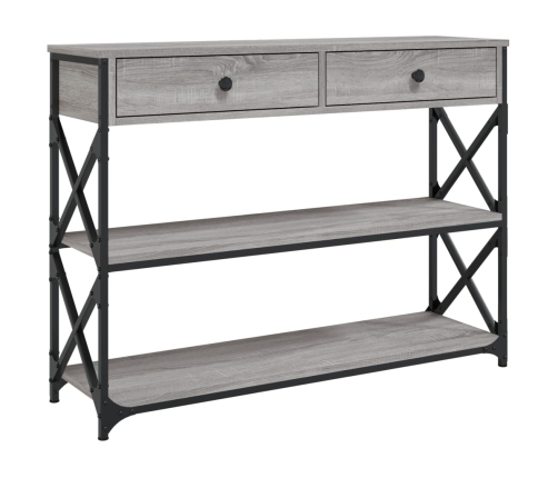 Mesa consola madera de ingeniería gris Sonoma 100x28x75 cm