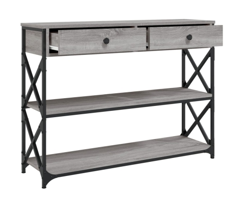 Mesa consola madera de ingeniería gris Sonoma 100x28x75 cm