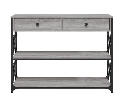 Mesa consola madera de ingeniería gris Sonoma 100x28x75 cm