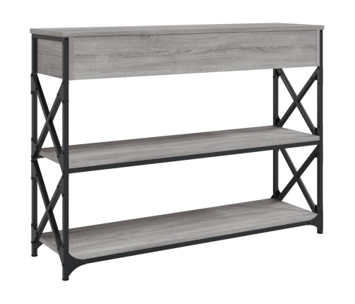 Mesa consola madera de ingeniería gris Sonoma 100x28x75 cm