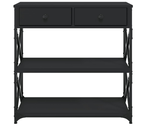 Mesa consola madera de ingeniería negra 75x28x75 cm