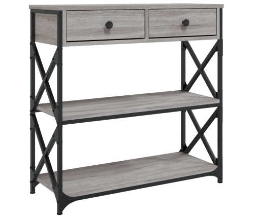 Mesa consola madera de ingeniería gris Sonoma 75x28x75 cm