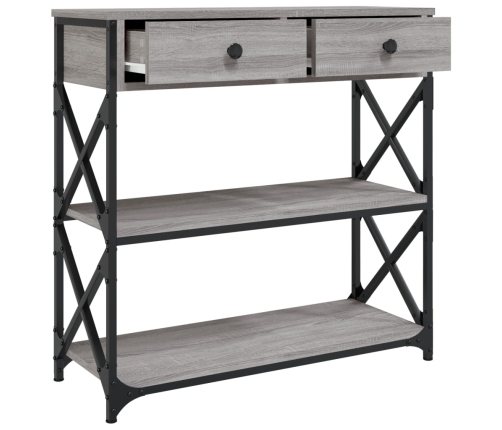 Mesa consola madera de ingeniería gris Sonoma 75x28x75 cm