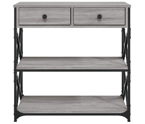 Mesa consola madera de ingeniería gris Sonoma 75x28x75 cm