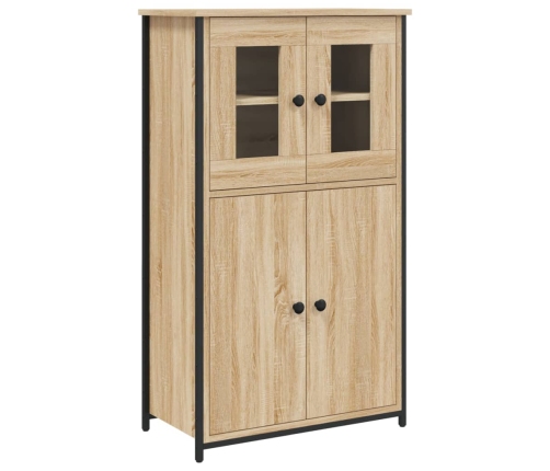 Aparador alto madera contrachapada roble Sonoma 62x32x106,5 cm