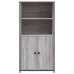 Aparador alto madera contrachapada Sonoma gris 62x36x121,5 cm