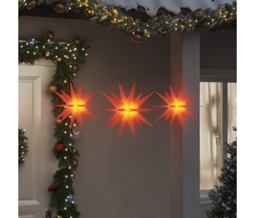 Lámparas de Navidad LED plegables 3 unidades rojo