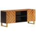 Mueble de TV madera maciza mango marrón y negro 105x33,5x46 cm