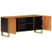 Mueble de TV madera maciza mango marrón y negro 105x33,5x46 cm