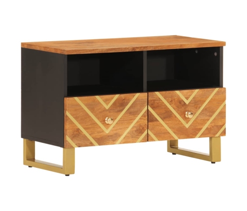 vidaXL Mueble de TV madera de mango marrón negro 70x33,5x46 cm