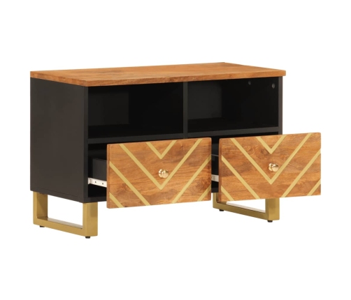 vidaXL Mueble de TV madera de mango marrón negro 70x33,5x46 cm