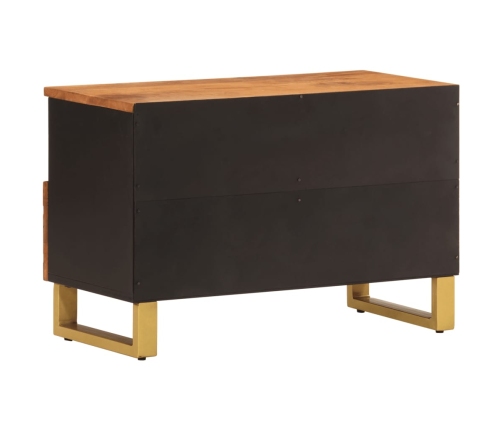 vidaXL Mueble de TV madera de mango marrón negro 70x33,5x46 cm