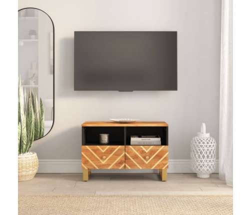 vidaXL Mueble de TV madera de mango marrón negro 70x33,5x46 cm