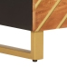 Mesita de noche madera maciza mango marrón y negro 50x33x60 c