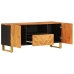 Mueble de TV madera maciza mango marrón y negro 105x33,5x46 cm